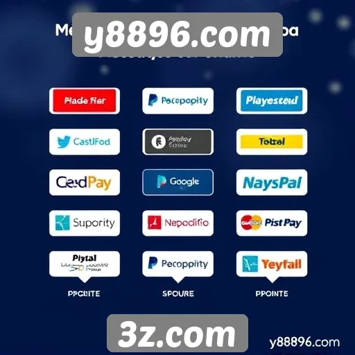 Métodos de pagamento aceitos em y8896.com